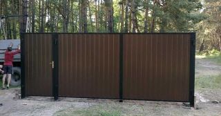 Купить распашные ворота из профнастила Североморск, цена от 2759 руб.